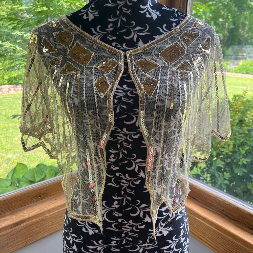 Babeyond Sequin Dress Cape NWT